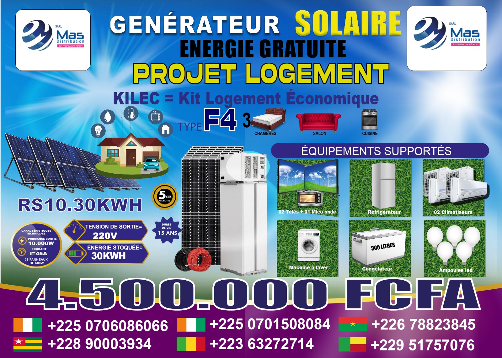 KILEC — Kit Logement Économique Type F4 (RS10.30 kWh)